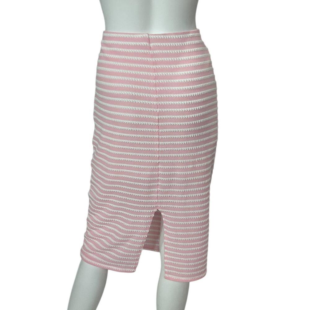 Amanda Uprichard Striped Pink Kismet Pencil Skirt Size L - Picture 3 of 5
